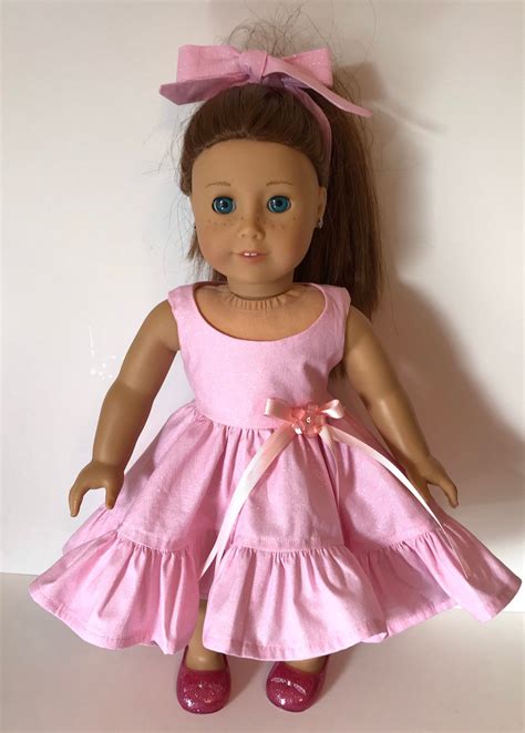 Beautiful Sparkly Pink Dress For An 18 Doll Such As The Etsy Pink