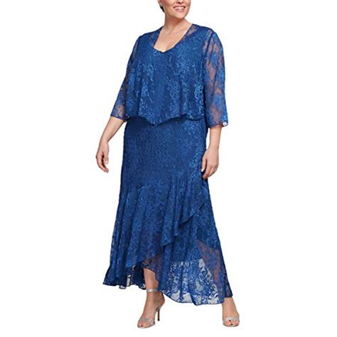 Alex Evenings Womens Plus Size Tea Length Printed Chiffon Dress With Shawl