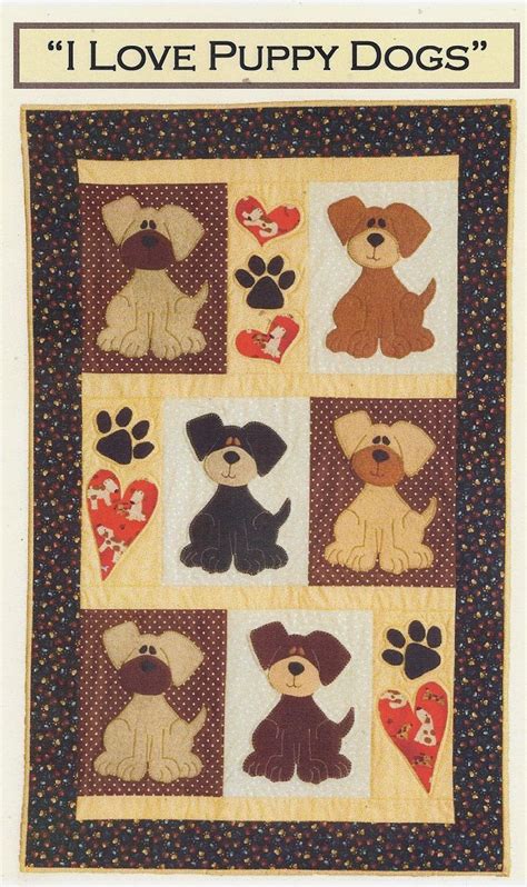 I Love Puppy Dogs Dog Quilts Applique Quilt Patterns Animal Quilts