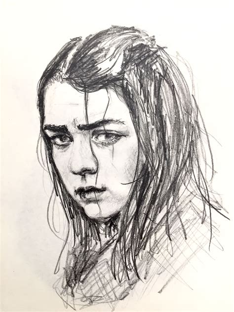 Arya Stark Game Of Thrones Drawings Realistic Drawings Portrait