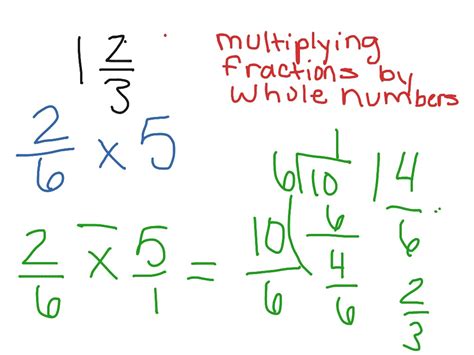 Multiply Fractions By Whole Numbers Math Fractions Showme