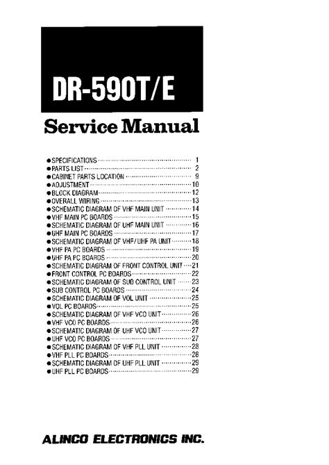 Alinco Dr590te Sch Service Manual Download Schematics Eeprom Repair