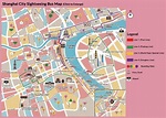 Map of Shanghai tourist: attractions and monuments of Shanghai