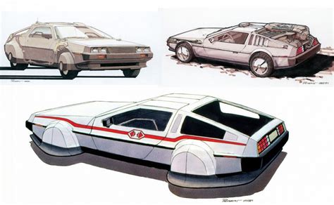 Concept Sketches Of The Delorean For Back To The Future By Andrew