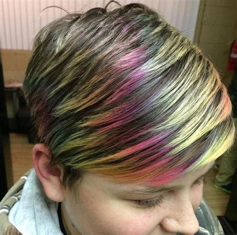 How To Short And Spunky Rainbow Hair Color Styled 6 Ways