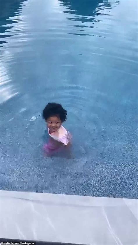 Kylie Jenner Shares Video Of Daughter Stormi Two Getting Into A Swimming Pool