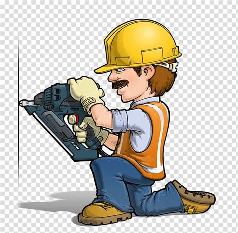 Smart Construction Worker Cartoon Stock Illustration