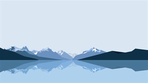 Minimalist Blue Mountains 4k Wallpaper 4k