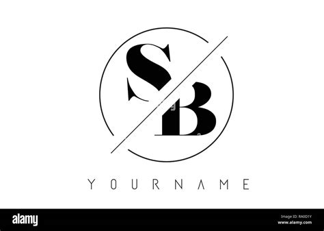 Sb Letter Logo With Cutted And Intersected Design And Round Frame