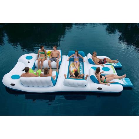Giant Pool Ocean Large Floating Island 8 Person Inflatable Raft For Sale Online Ebay Lake