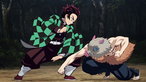 Kimetsu No Yaiba Tanjirou Vs Inosuke Animewpapers Demon Slayer