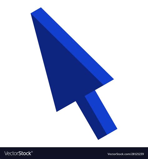 Blue Cursor Icon Isometric Style Royalty Free Vector Image