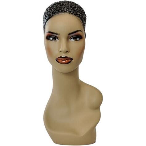 Mn 303 African American Female Mannequin Head Form Display W Pierced Ears Ebay
