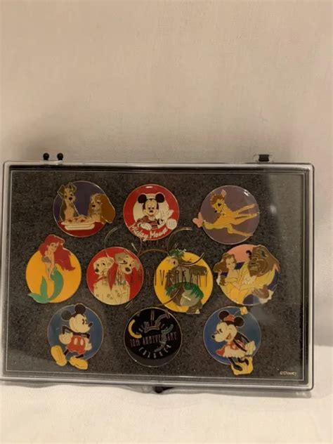 Vintage The Disney Channel 10th Anniversary Boxed Set 10 Disney Pins