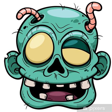Fototapete Vektor Illustration Von Cartoon Zombie Gesicht Pixersch