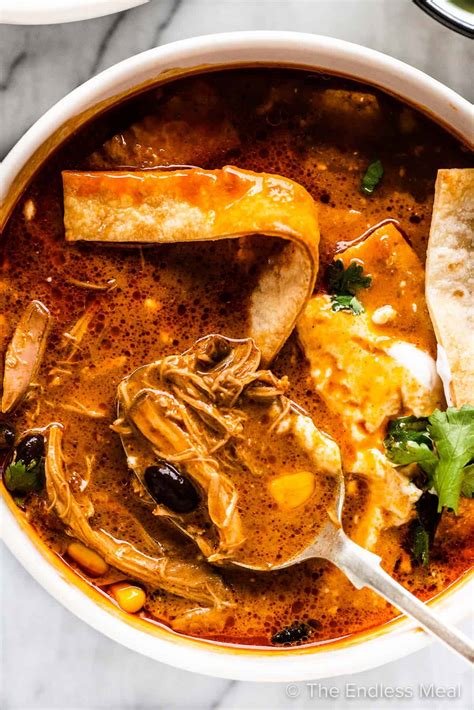 chicken tortilla soup slow cooker or stovetop the endless meal®