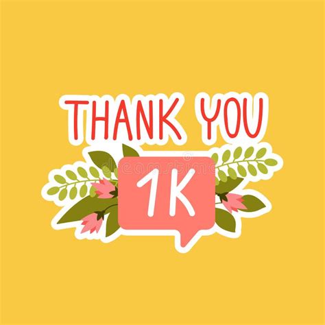 Thank You 1k Followers Floral Congratulation Insta Badge To Celebrate