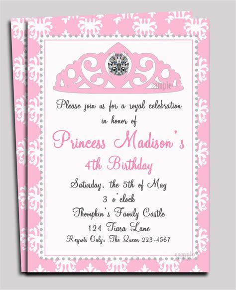 Disney Princess Tea Party Invitations