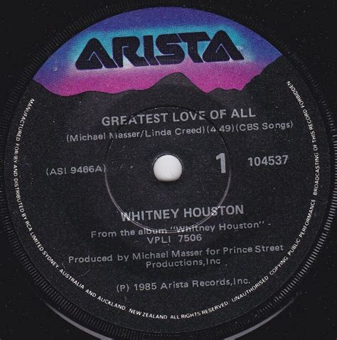 Whitney Houston Greatest Love Of All 1986 Vinyl Discogs