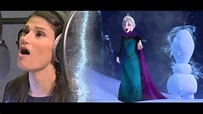 Idina Menzel recording "Let it Go" and Kristen Bell ...