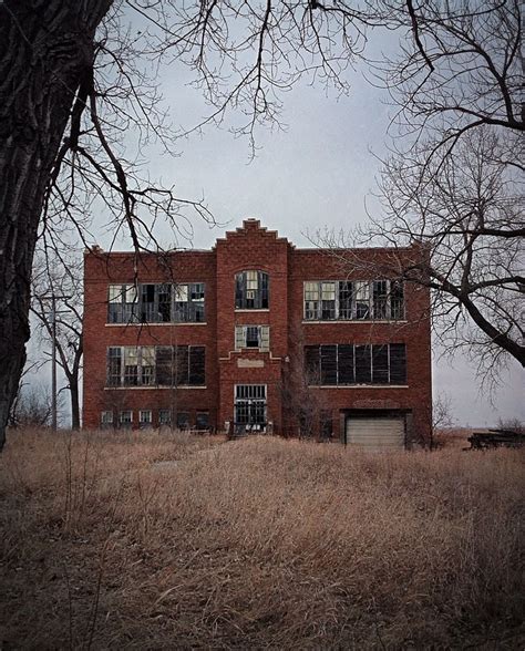 Abandoned School In Desolate Central North Dakota Abandoned House