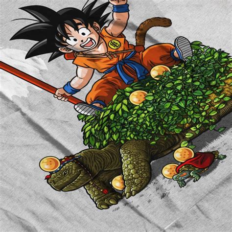 We offer fashion and quality at the best price in a more sustainable way. (XXL, Heather Grey/White) Dragon Ball Z Goku Riding Turtle ...
