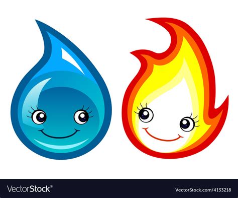 Fire And Water Royalty Free Vector Image Vectorstock