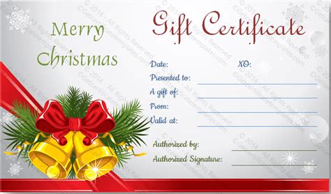 Use the certificate maker to edit the text, layout, orientation, add your own images, and print for free. Christmas Gift Certificate Templates (99+ Editable ...