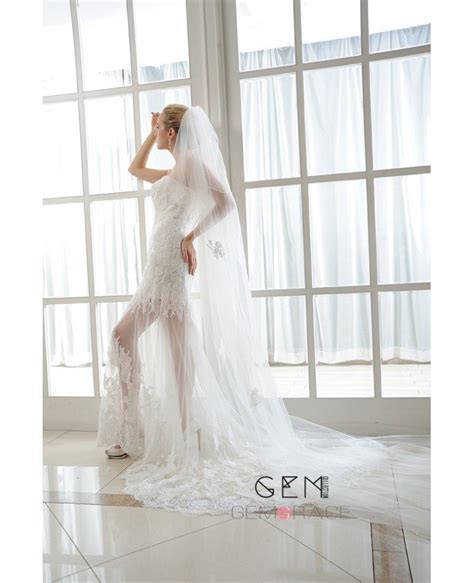 beach high low wedding dresses tulle long train sheath strapless style with appliques lace