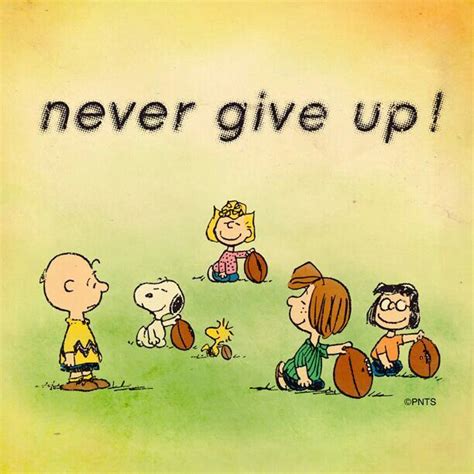 Never Give Up To Charlie Brown Inspirational Quotes Quotesgram