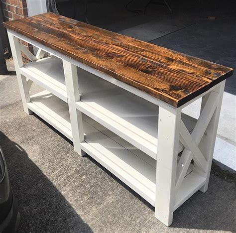 Rustic X Console Table Ana White