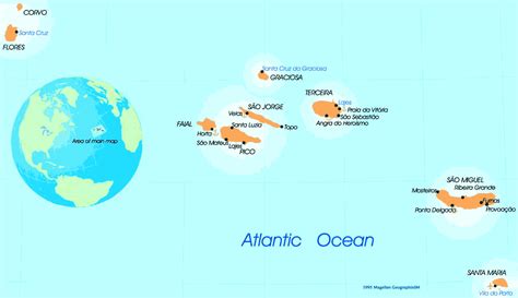 Map Of The Azores Azores Map Atlantic Ocean