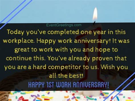 You do your work thoroughly, without wanting to impress anyone but yourself and by doing so has set standard with funny work anniversary quotes. 15 Unique Happy 1 Year Work Anniversary Quotes With Images ...