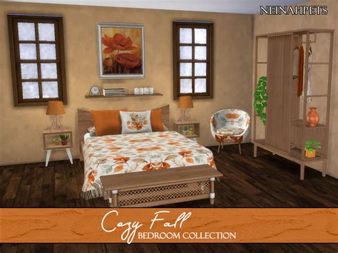 cozy fall bedroom  neinahpets  tsr sims  downloads