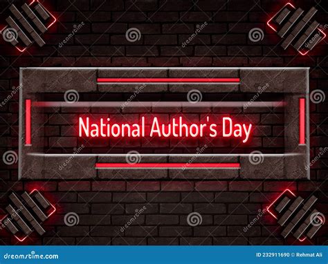 November National Author S Day Neon Text Effect On Bricks Background