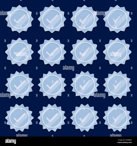 Set Of Silver Check Mark Medal Icons Profile Verification Icons Stock Vector Image And Art Alamy