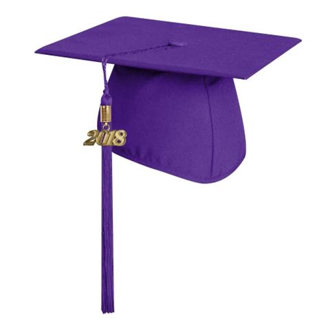 Matte Purple Graduation Cap With Tasselelementary