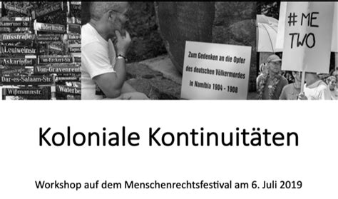 Menschenrechstfestival Workshop Koloniale Kontinuitäten