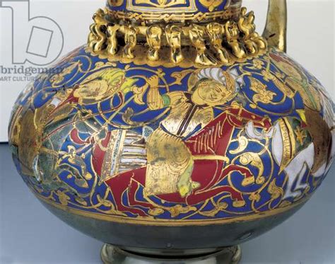 Detail Of A Mamluk Enamelled Glass And Gilded Clear Glass Jug Second Half Of 13th Century