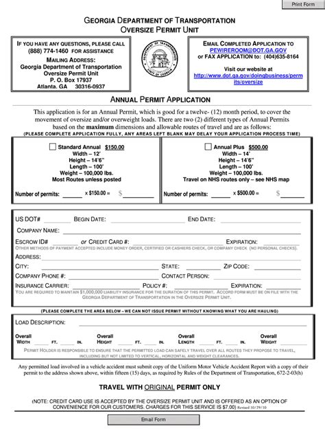 Georgia Permit Application 2010 2024 Form Fill Out And Sign Printable