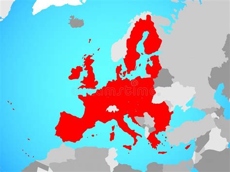 European Union On Map Stock Illustration Illustration Of Member