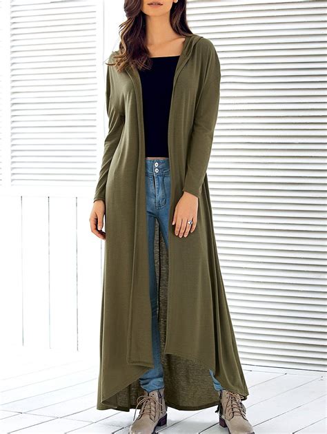 Hooded Maxi Long Duster Cardigan Fashion Clothes Style
