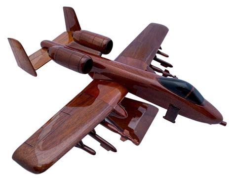 A10 Warthog Mahogany Wood Desktop Aircraft Model Handmade