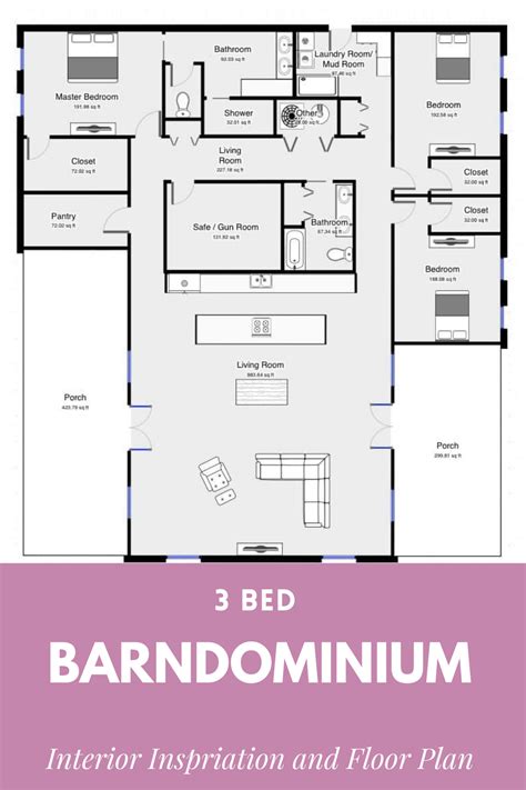 30 Stunning 3 Bedroom Barndominium Floor Plans Pole Barn House Plans