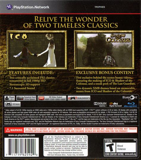 The Ico And Shadow Of The Colossus Collection Box Shot For Playstation 3