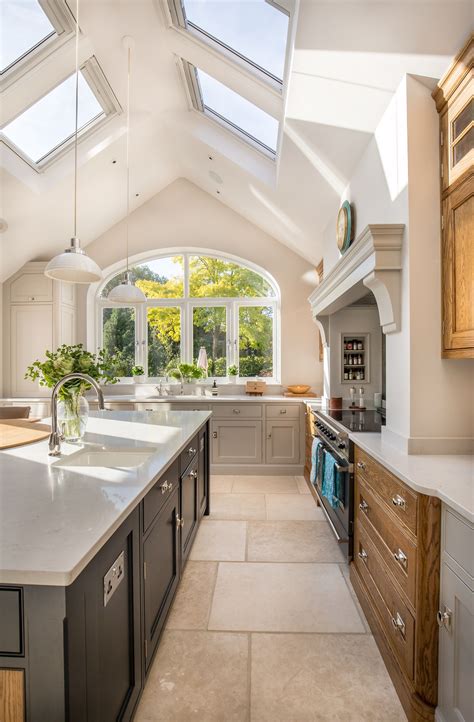 Stunning Kitchen Extension Pitched Roof Vaulted Ceiling Velux