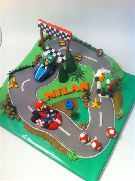 See more party ideas at catchmyparty.com. Mario Kart birthday cake | Mario kart cake, Super mario ...