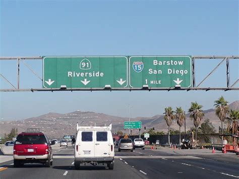 State Highway Junction Route Ca 91 Eastbound Riverside Freeway