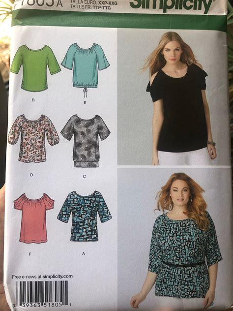Misses Pullover Knit Tops Sewing Pattern Simplicity 1805 Etsy Top