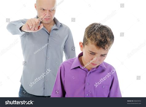 Strict Father Punishes His Son Isolated Stock Photo 90820952 Shutterstock